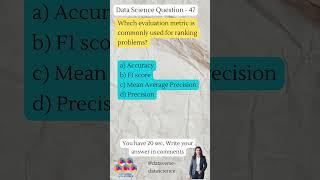 Data Science and Machine Learning quiz - 47 #machinelearning #datascience #artificialintelligence