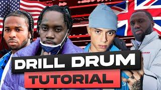 *FREE KIT* DRILL DRUM PATTERNS TUTORIAL (NY/UK Drill, 808 Slides, Samples) FL Studio 21