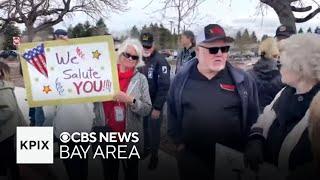 Bay Area veterans protest against President Trump's proposed VA budget cuts