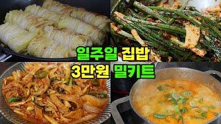 3만원으로 집밥 밀키트 | 소장하고 먹기 좋은 5분 레시피 | 쪽파김치, 짜글이, 배추말이구이, 쫄면우동, 푸딩 계란찜