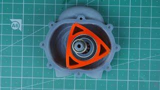 Compressed Air Triangular Engine - Wankel Rotary (3D Printed)