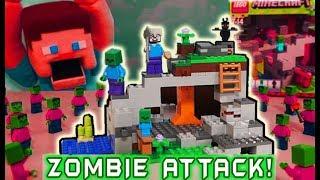 LEGO Minecraft ZOMBIE CAVE ISLAND Zombie Attack!!! Unboxing