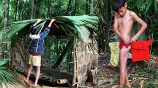 Full video 30 days: Abandoned boy builds a bamboo house in the forest