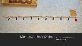 How to Present Montessori Bead Chains - Linear/Skip Counting #Squaring #cubing  #montessorilearning