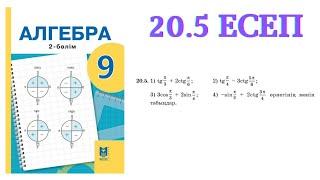 20.5 есеп | Бұрыштың синусының, косинусының, тангенсінің, котангенсінің мәндері | 9 сынып алгебра