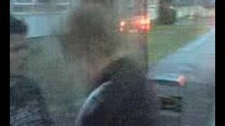 smashing head of bus stop