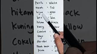 Kosakata Bahasa Inggris Tentang Nama - Nama Warna #shorts