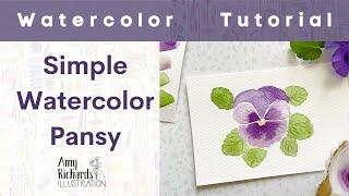 Simple Watercolor Pansy