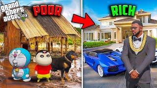 Franklin , Shinchan & Doraemon Become Poorest To Richest Person In Gta 5 in Telugu | #gta5