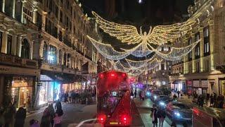 London Oxford Circus Christmas | Regent Street | Piccadilly Circus | London Walk | Christmas Lights