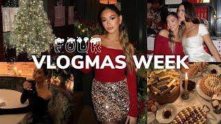 VLOGMAS WEEK FOUR  holiday party, meeting Bella Hadid, wrapping gifts, Saie office in nyc & more!