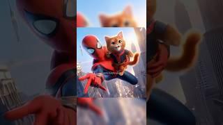 A cat is a big fan of Spiderman #cat #catlover #cute #kitten #ai #spiderman #shorts