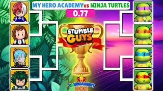 NEW SKIN 0.77 | MY HERO ACADEMY vs  NINJA TURTLES | Stumble Guys Tournament