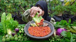 TANPA NASI‼️ PESTA LALAPAN MENTAH IKAN ASIN SAMBEL TERASI | MUKBANG ASMR