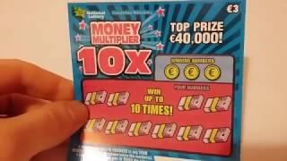 10 x multiplier Irish Scratchcard WIN!!