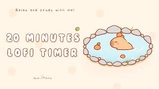 20 minutes - Relax & study with me Lofi | Cozy capybara #timer #20minute  #pomodoro  #lofi