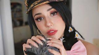 ASMR - mic petting wiff long nails + whispering stuffs 2 u and some lens tapping