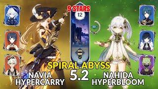 New 5.2 Spiral Abyss | Navia Hypercarry Team and Nahida Hyperbloom | Genshin Impact Floor 12