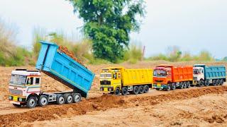 JCB 5cx fully loading mud in Tata truck 2518 and Tata Tipper Truck | jcb cartoon video