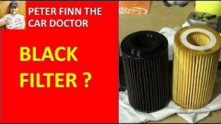 Why car engine OLD Oil filter is BLACK ?