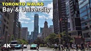 Downtown Toronto walk around Bay Street & University Avenue [4K]