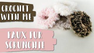 Faux Fur Scrunchie | Crochet with Me | Winter Pattern + PDF Coupon