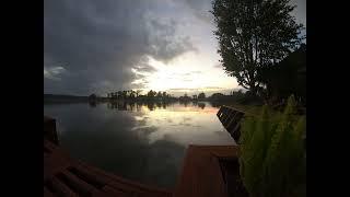 Awesome Marine Layer with  Reflection off Glass Water Lake Conroe - Sunset Time Lapse