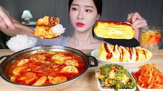 굴 가득 넣은 얼큰 순두부찌개  대왕계란말이 봄동겉절이 무생채 먹방 ASMR MUKBANG | Oyster Spicy Sundubu Jjigae (Tofu Soup) & Eggs