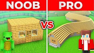 JJ And Mikey NOOB vs PRO The BEST CROOKED VILLAGER HOUSE in Minecraft Maizen