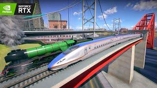 SHINKANSEN E7 meets old Trains in Las Venturas and San Fierro 2 Trains 2 Tracks - Grand Theft Auto V