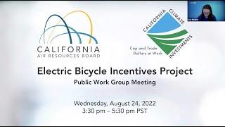 Public Work Group Meeting for the Electric Bicycle Incentives Project