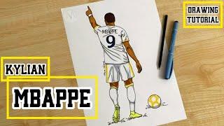 How to draw Kylian Mbappe Real Madrid / How to draw soccer player step by step