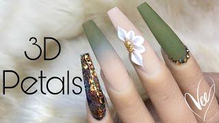 How To Create Simple 3D Acrylic Nail Art | Flower Petal Tutorial