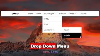 Выпадающее меню на чистом HTML & CSS шаг за шагом || DropDown menu using HTML & CSS step by step