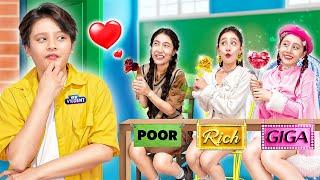 Poor Vs Rich Vs Giga Rich Fall In Love With Hot Boy