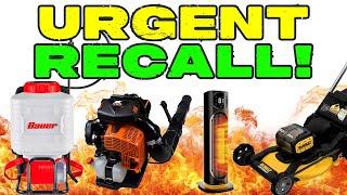 Hot Recalls: Harbor Freight, DeWalt, Echo, Space Heaters, Deere & More!