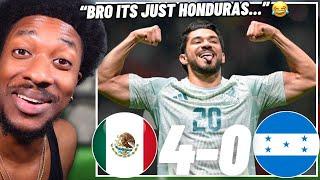 AMERICAN REACTS TO MEXICO 4-0 HONDURAS COMEBACK (Acting like yall won the Super Bowl )