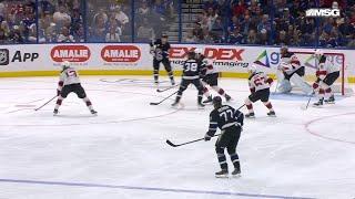 Victor Hedman scores a powerplay goal against the New Jersey Devils