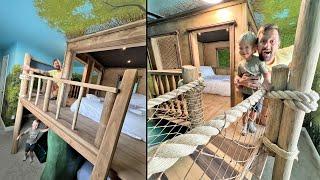 His Favorite Themed Vacation Rental So Far! | This House Has A Pirate Ship & A Tree House Inside!