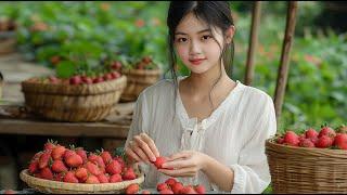 Fresh Strawberry Harvest & Homemade Sweet Strawberry Candy Recipe | Nguyễn Lâm Anh