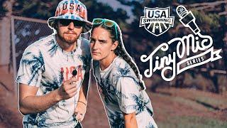 Olympians Zach Harting and Leah Smith Ask the Hard Hitting Questions | Tiny Mic Episode 1