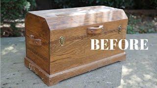 "BEFORE and AFTER" Wood Chest Makeover! - Thrift Diving