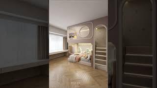 Thiết kế phòng ngủ rộng 25m2 cho các thế hệ mầm tương lai thảo sức sáng tạo #interiordesign #xuhuong