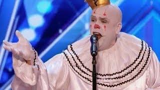 Sad Shy Clown With His Mind Blowing Version of Sia's "Chandelier" - America's Got Talent