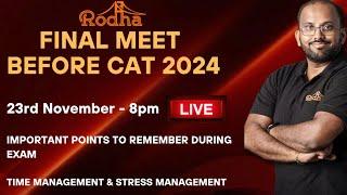 Final Meet Before CAT 2024 I Important Points to Keep in Mind for Stress Management, Time Management