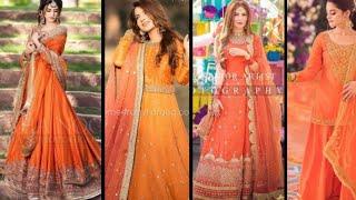 Orange dresses // Pakistani actress and models in orange formal dresses