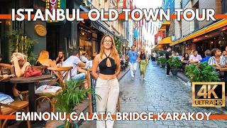 ISTANBUL TURKEY 2024 CITY CENTER 4K WALKING TOUR | SIRKECI,EMINONU,GALATA BRIDGE,KARAKOY