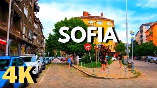 Walking in Sofia, Bulgaria , 4K, summer, София