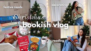 bookish vlog  decorating for Christmas, reading holiday books & baking