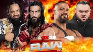 Roman Reigns & Jacob Fatu vs Bron Breakker & Bronson Reed Wwe Raw Netflix 2025 Tag Team - FULL MATCH